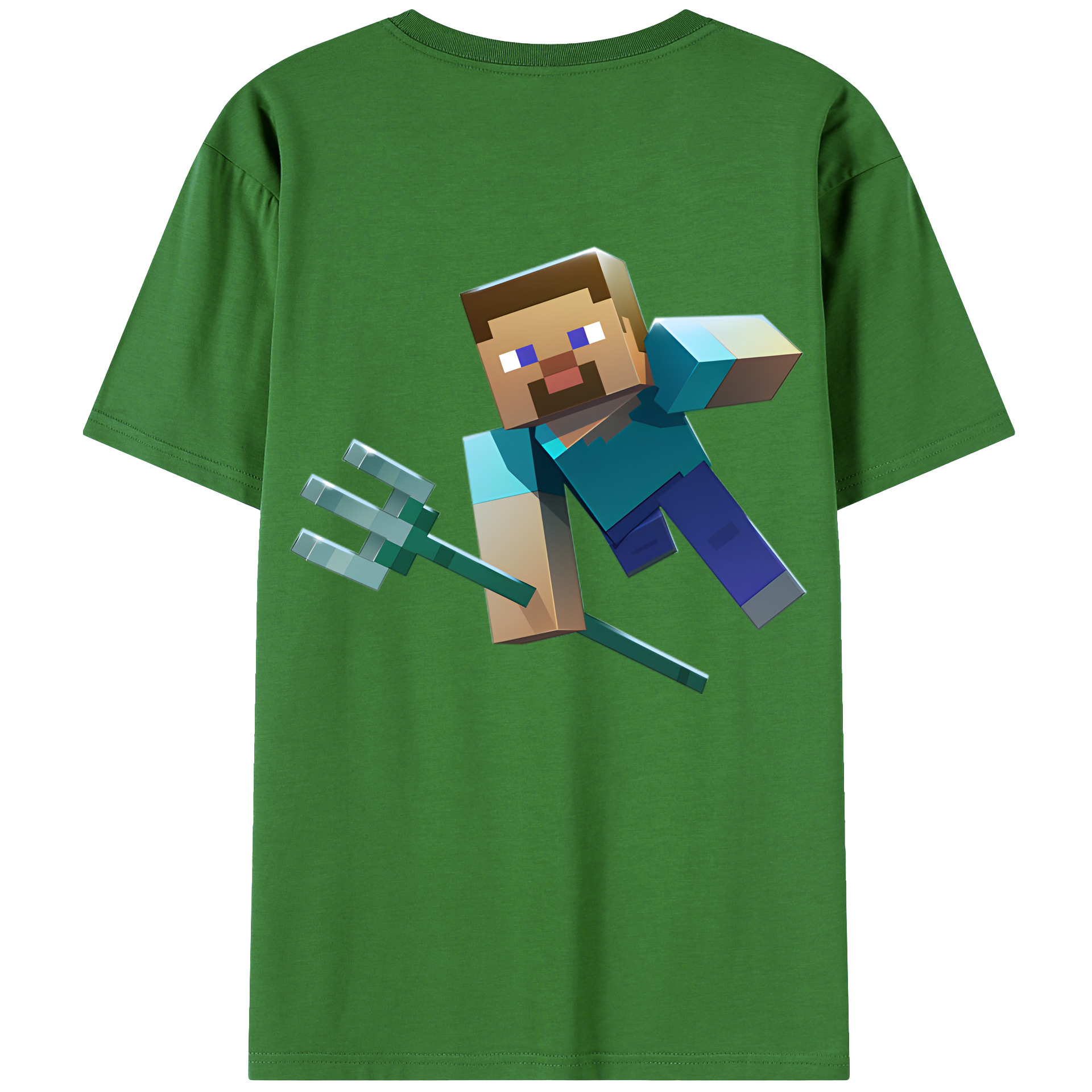 （画像用） マインクラフト ブロックの世界 Minecraft MC Block world レディース半袖Tシャツ(バックプリント)